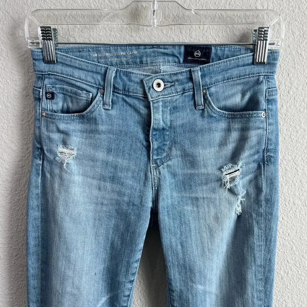 AG Adriano Goldschmied Stevie Capri Jeans Women's 25 Mid Rise Slim Straight Leg - Picture 3 of 8